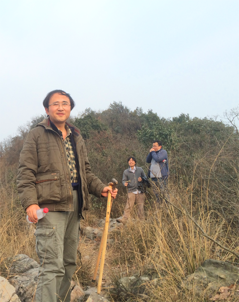 Qi Zhang hiking with other WQC members
